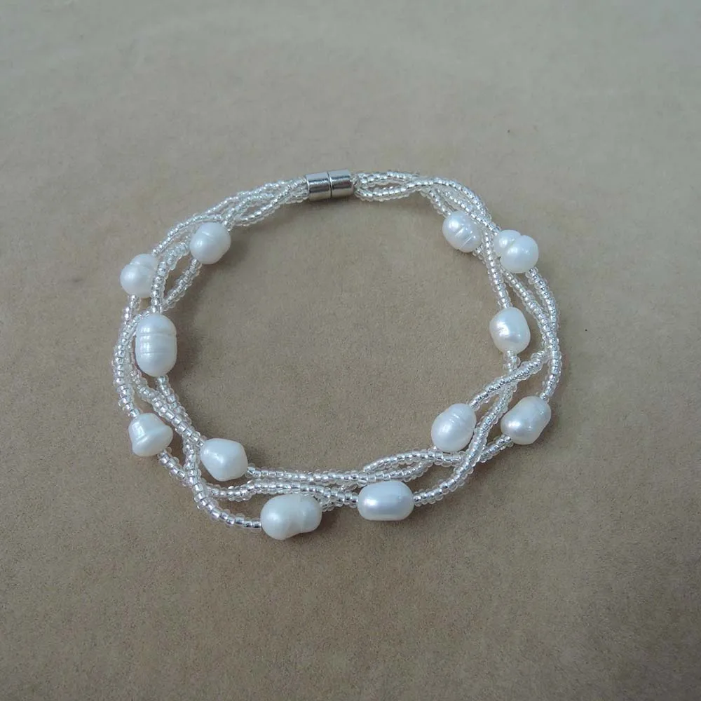 100% натуральный браслет из пресноводного жемчуга с магнитным замком|pearl bracelet|bracelet