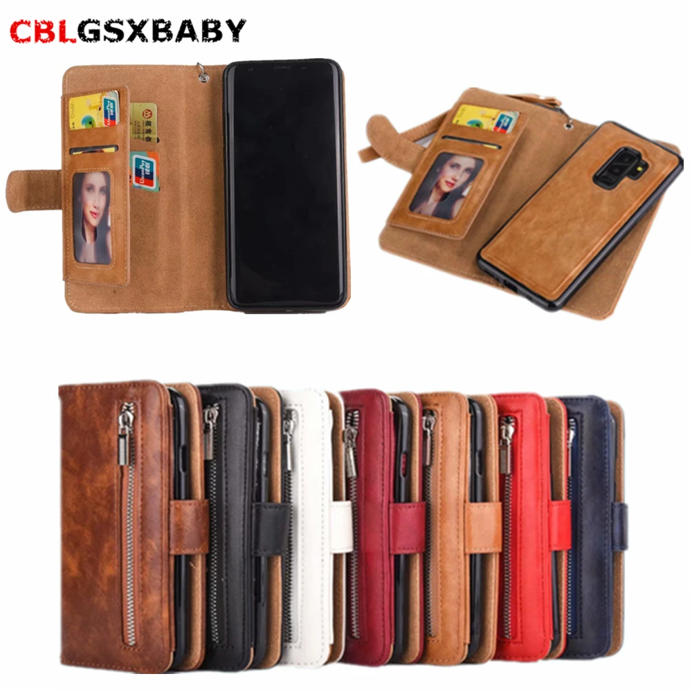CBL 2 в 1 кошелек на молнии кожаный чехол для Samsung Note 9 8 S9 S8 S10 Plus телефона J3 J5 J7 A3 A5 2017