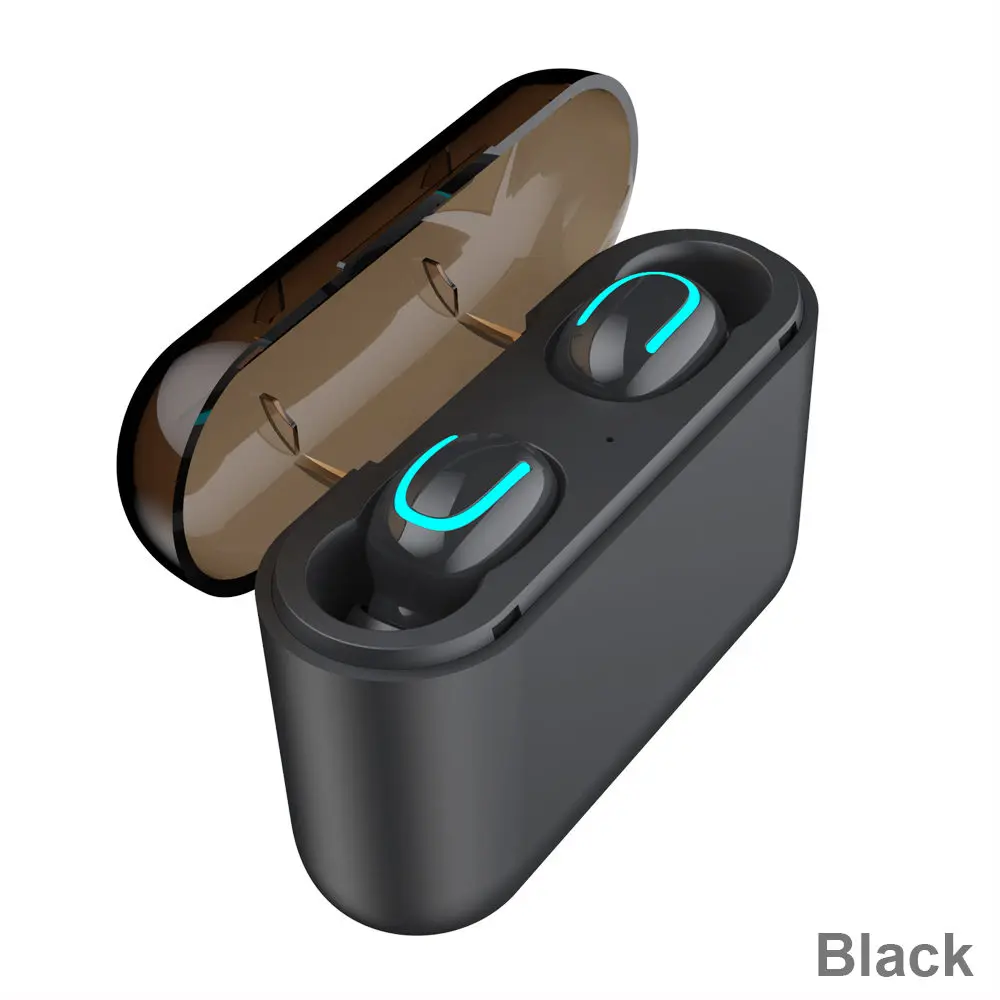 Беспроводные наушники XGODY Q32P TWS, Bluetooth 5,0, наушники, наушники, 2600 мА/ч, высокомощный аккумулятор, зарядная коробка, Hi-Fi Bluetooth гарнитура - Цвет: Черный
