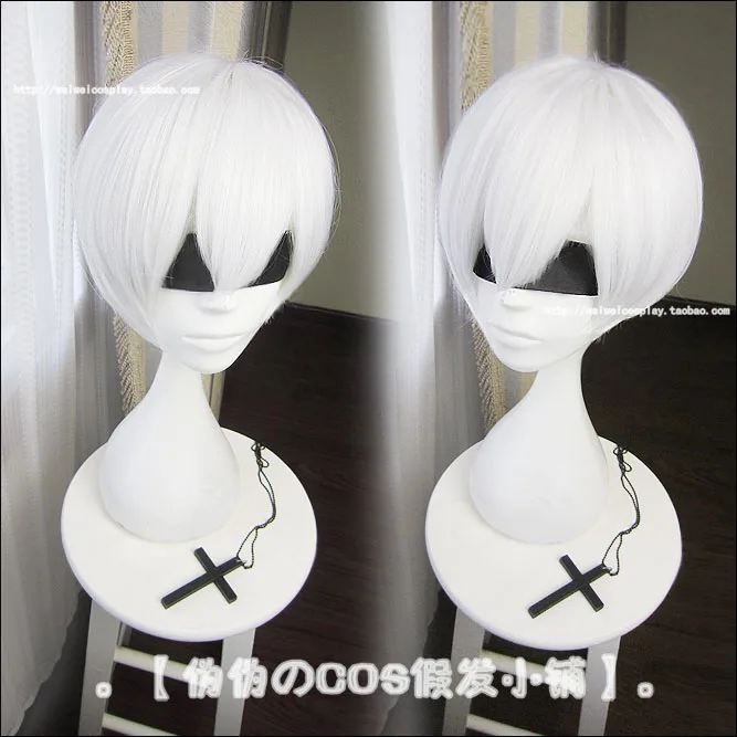 Парик для косплея NieR:Automata 9S YoRHa No.9 модель S Wistalia короткий белый смешанный