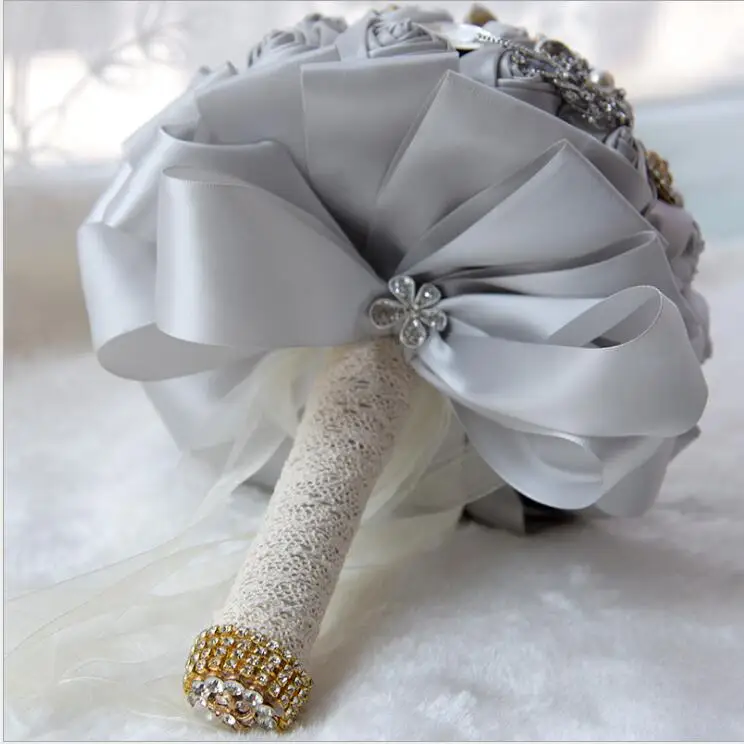 

Wedding Bouquets Hand Made Butterfly Flower Rhinestone Bridesmaid Crystal Bridal Wedding Bouquet D536