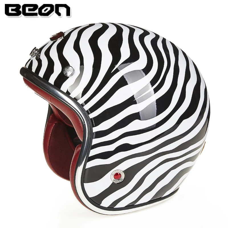 

BEON B108 Fiberglass Motorcycle helmet Women's Vintage scooter helmet Men's Retro Motorbike 3/4 helmet ECE approved Moto casco