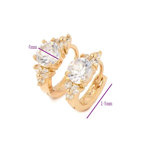 Fashion 18K Gold Plated CZ Trendy Hoop Earrings | Украшения и аксессуары