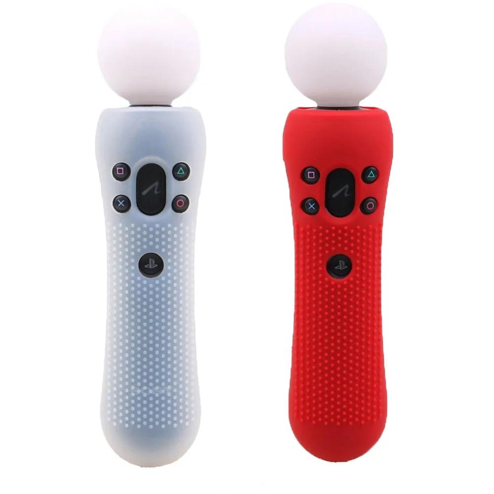 1 Red and 1 White IVYUEEN PS VR Move Skin для sony playstation PSVR контроллер силиконовый резиновый нескользящий защитный чехол для PS4 VR Motion Console - Цвет: 1 Red and 1 White