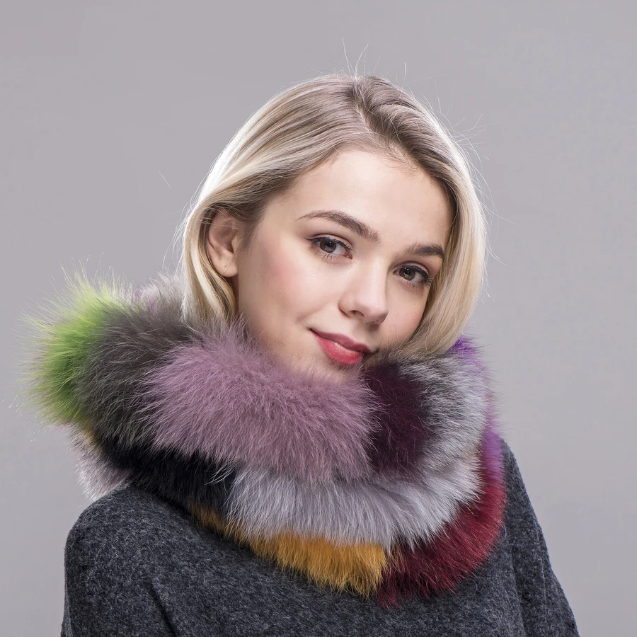 Лидер продаж новые женские шарфы FXFURS из натурального Лисьего меха женский