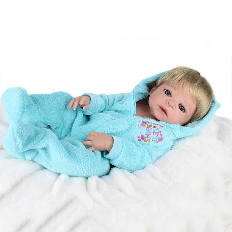 Новый Kawaii Детские 55 см мягкие силиконовые куклы реборн младенец 22 дюймов полный