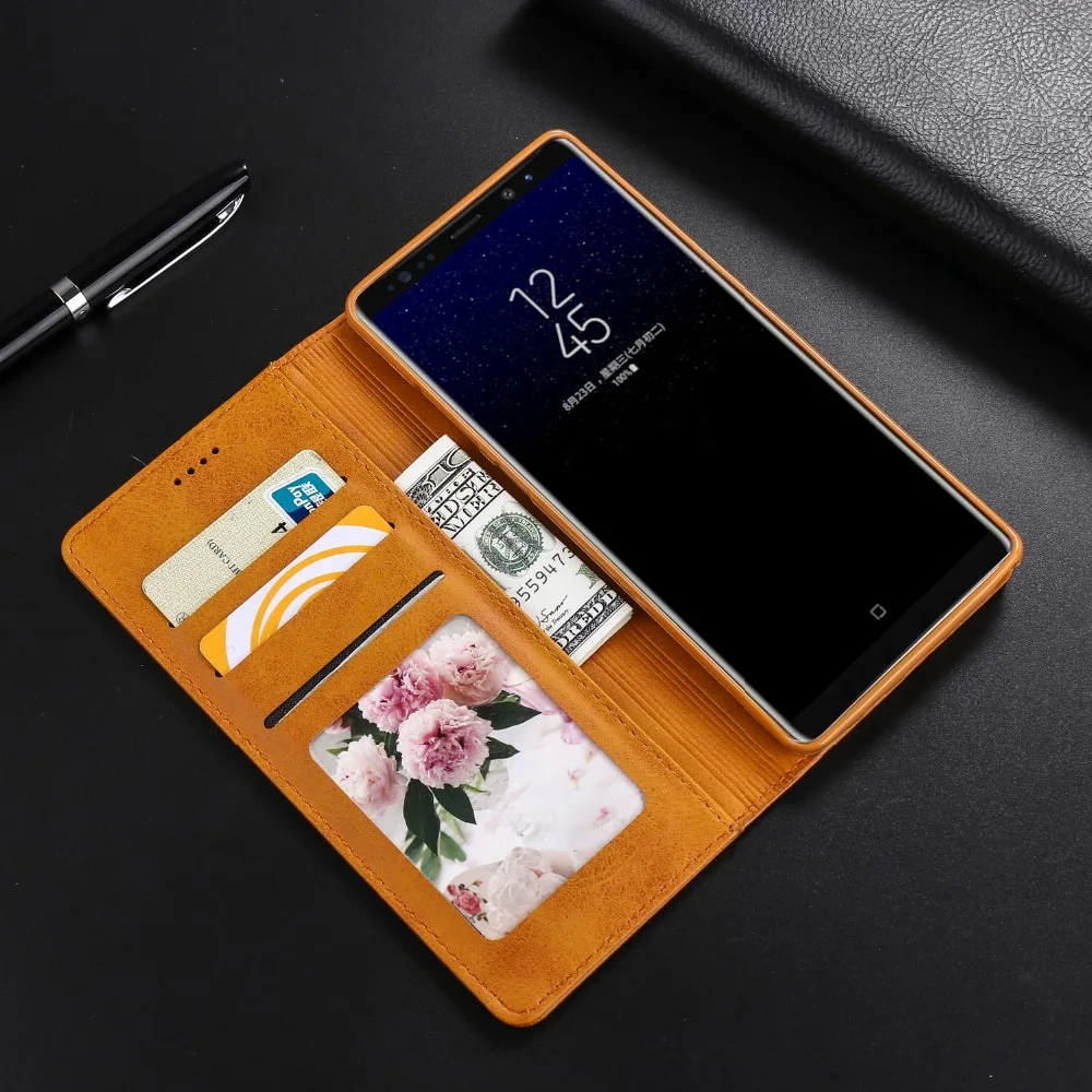 Роскошный кожаный флип чехол для телефона Samsung Galaxy J4 J6 2018 Магнитный Plus Чехол