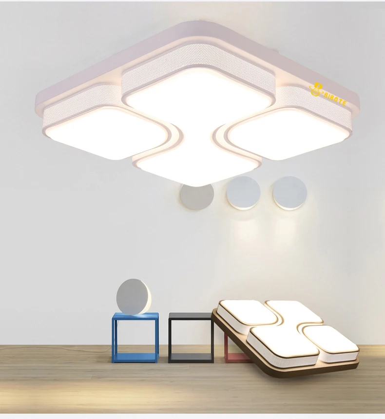 Черный/белый современный LED Потолочные светильники для Гостиная Спальня 95-265 В внутреннего освещения потолочного светильника Luminaria Teto