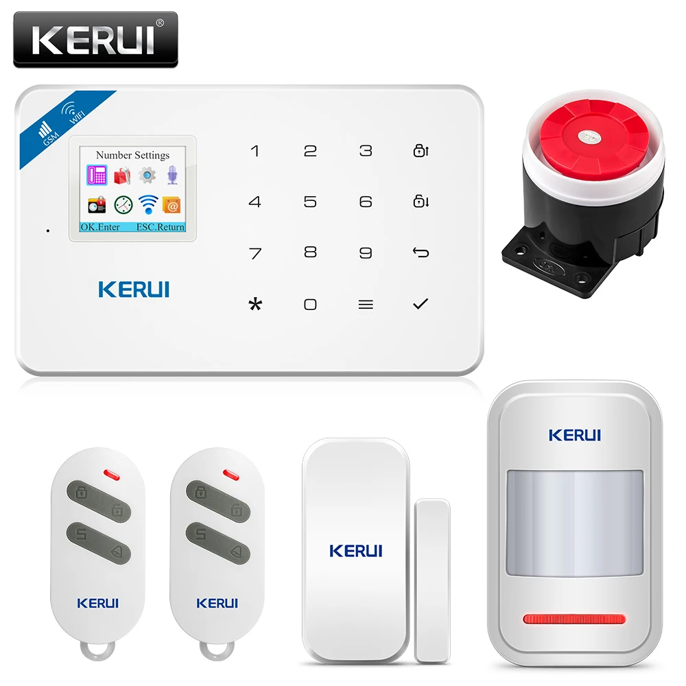 Белый KERUI W18 беспроводная WiFi сигнализация GSM Android IOS приложение управление домашняя система охранной сигнализации - Цвет: Белый