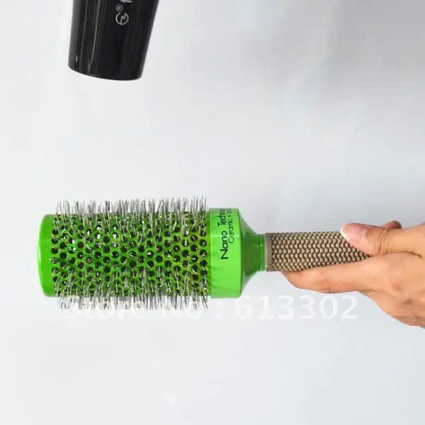 Керамические щетка для волос профессиональная зеленые волосы отверстие щетки