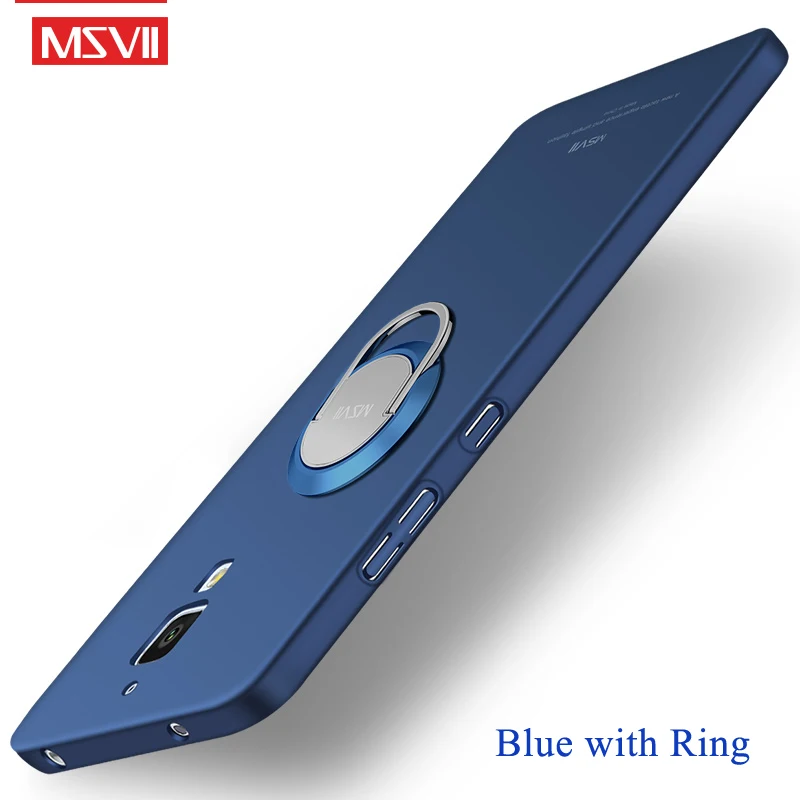 Blue With Ring Чехол Msvii для Xiaomi mi 4 mi 4c чехол кольцо Матовые чехлы для Xiaomi mi 4 4C 4i чехол Xio mi Тонкий чехол из поликарбоната для Xiaomi mi 4C mi 4i чехол s - Цвет: Blue With Ring