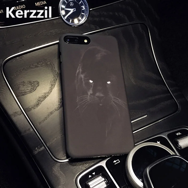 Kerzzil Чеширский кот Черная пантера Чехлы для iPhone 7 6 6S 8 Plus Матовый Жесткий PC задняя