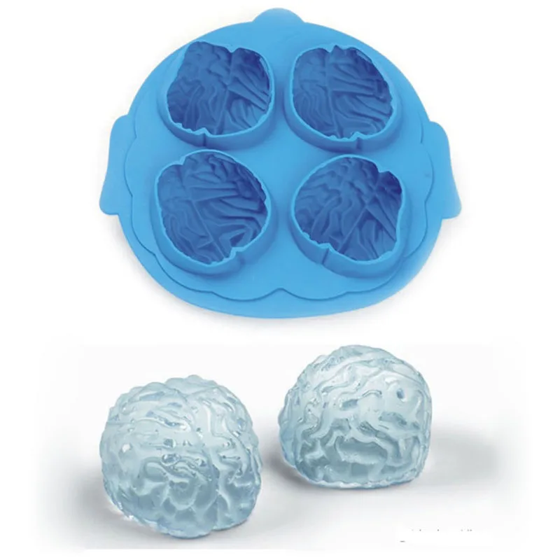 4 ячеек творческий мозг лед решетки Большой Ice Cube Силиконовые формы лоток