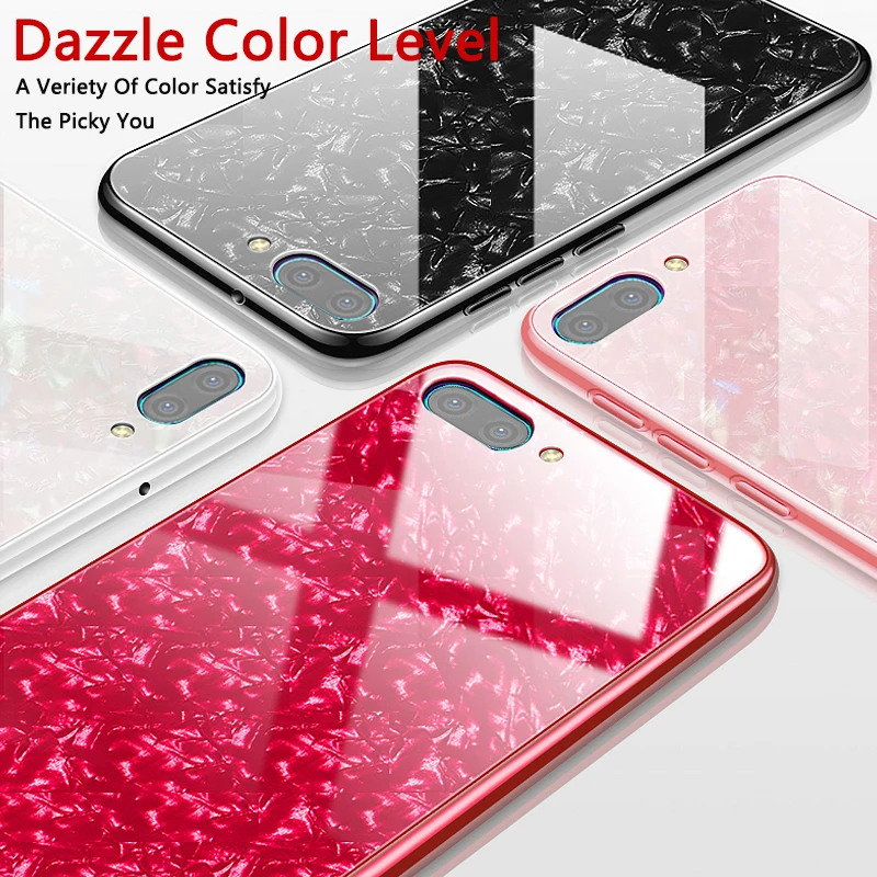 Luxury Tempered Glass Case For Huawei Honor 8X Max Cover Hard Shell Pattern 10 Play Funda |