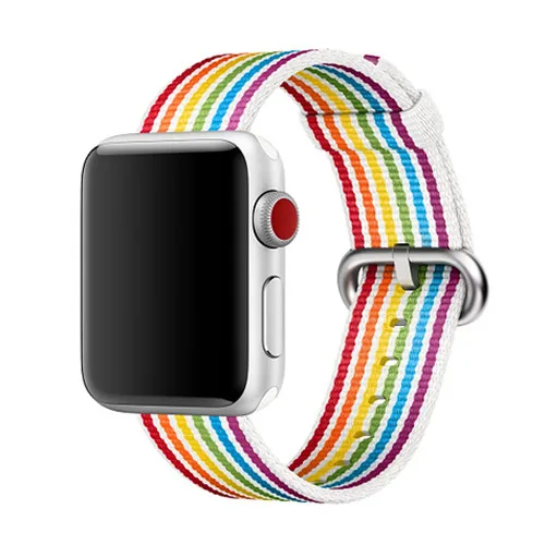 Ремешок Nato для apple watch Band 42 мм 38 мм iwatch band 44 мм/40 мм наручный Браслет apple watch 4 - Band Color: stip colorful