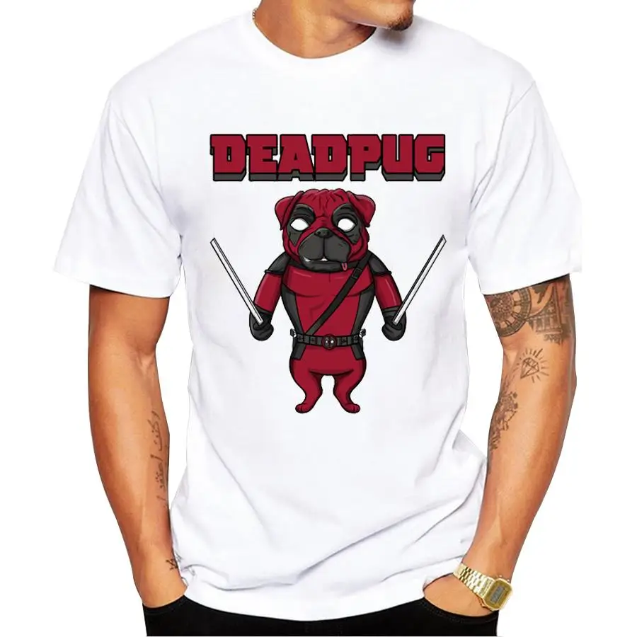 2018 Newest Men's Deadpool T shirt Fashion Punk Pug/ Fish/ Bat Printed Men T-Shirts Porco Rosso Design Funny tops tee | Мужская