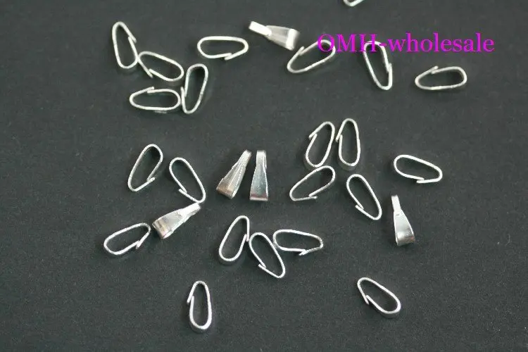 OMH wholesale 500pcs Golden bronze silver plated metal necklace crimp end beads bail Clasps Hooks 6mm DY80 | Украшения и