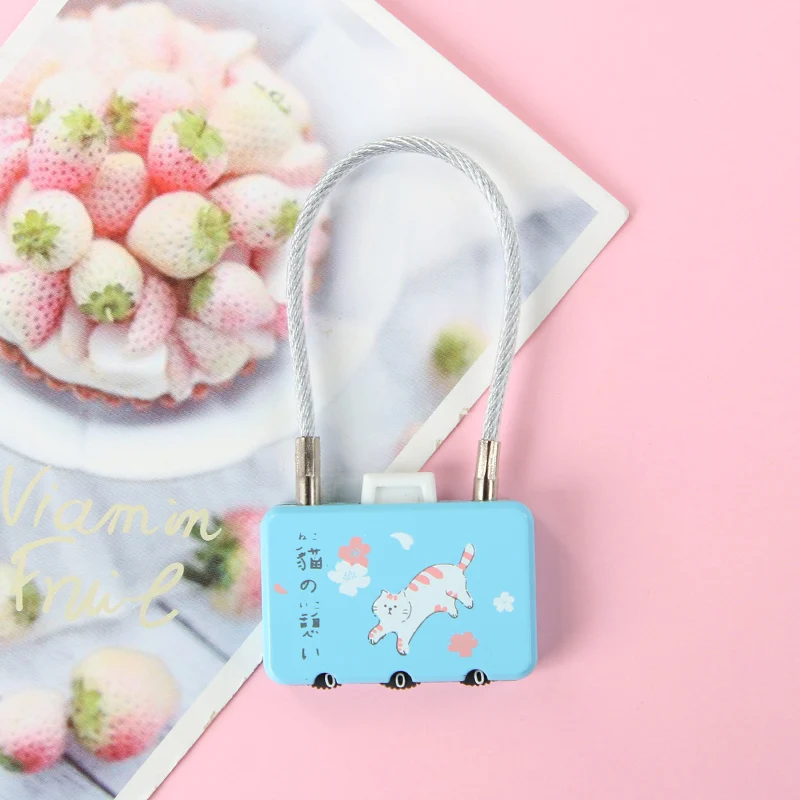 kitty blue Мини мультфильм замки молния сумка Рюкзак Сумочка ящик ключ для шкафа замок с ключом замок для багажа - Цвет: kitty blue