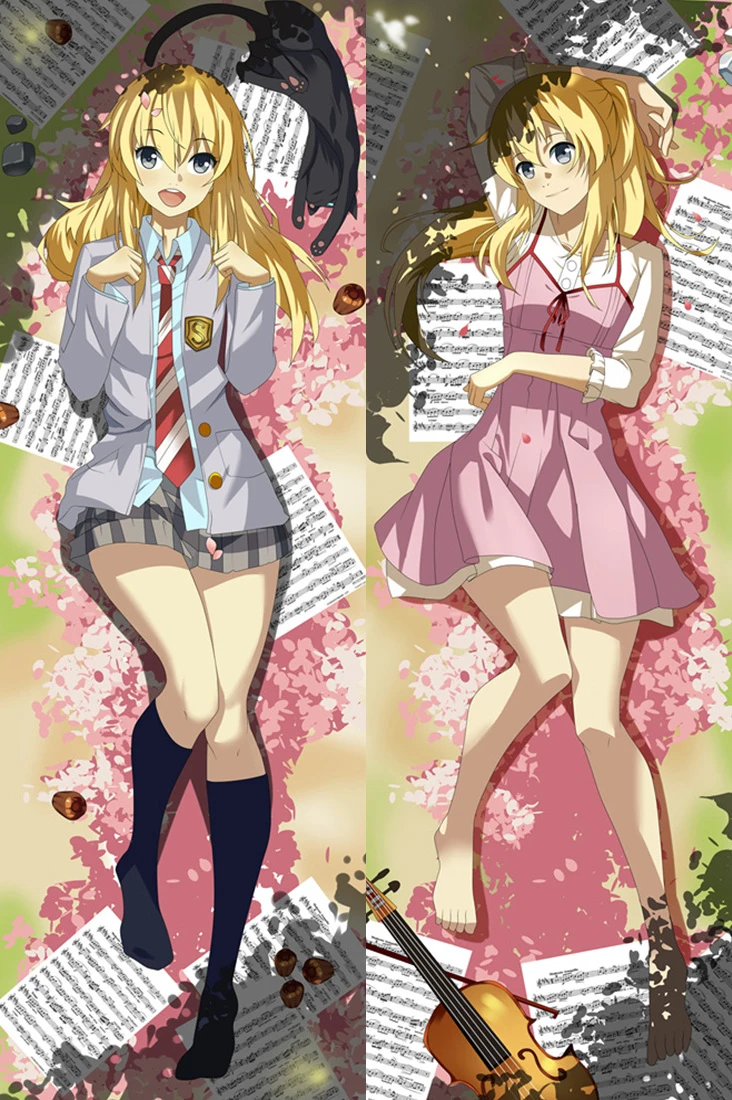 2018 July японское аниме шигацу wa Kimi нет использования Miyazono Kaori Dakimakura наволочка