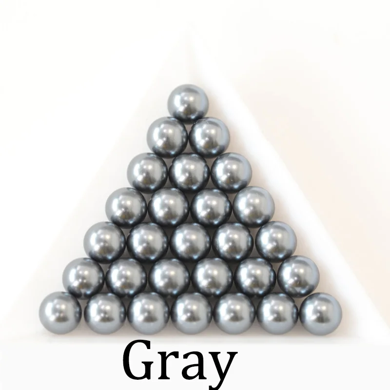 Gray Черный, белый цвет круглый шарик 3/4/6/8/10/12 мм из пластика ABS, имитация жемчужные бусы без отверстия свободные бусины для изготовления ювелирных изделий DIY Аксессуары - Цвет: Gray