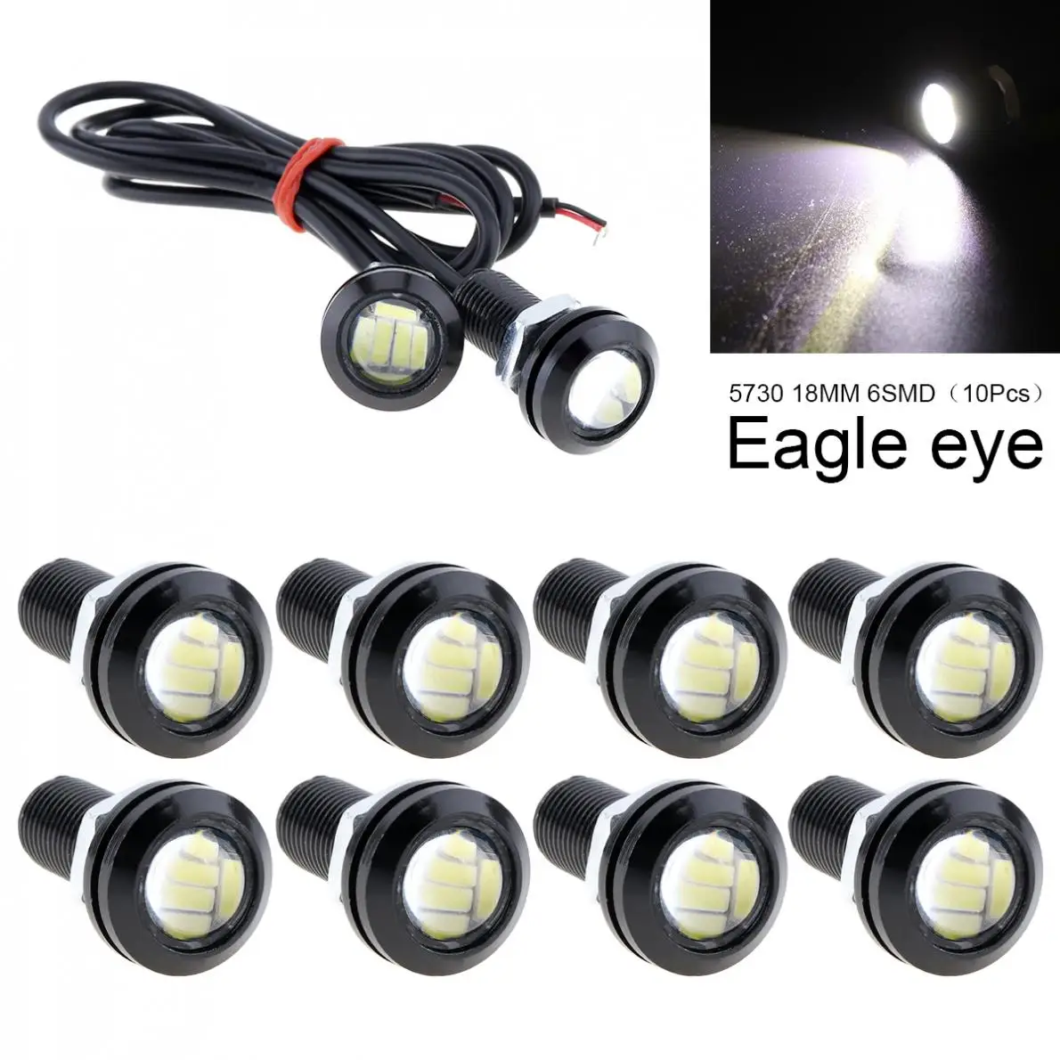 10 шт./лот 12 в 18 мм 4014 SMD светодиодные фары Орлиный глаз Высокая мощность авто