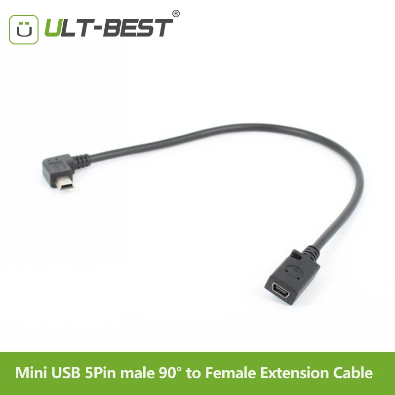 Кабель удлинитель ult best 90 градусов 5 контактов штекер гнездо|angle mini usb|right angle usbmini usb