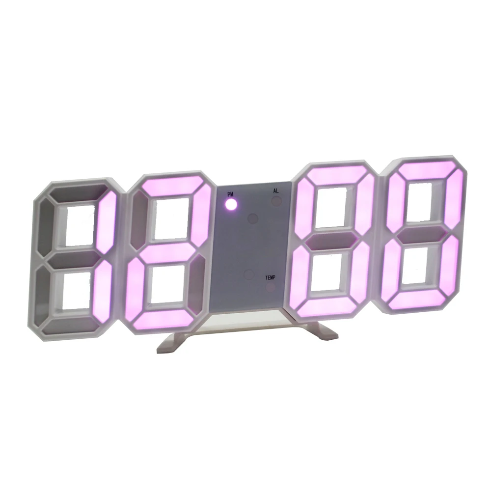 3D LED настенные часы Современный цифровой Настольный будильник ночник Saat для дома