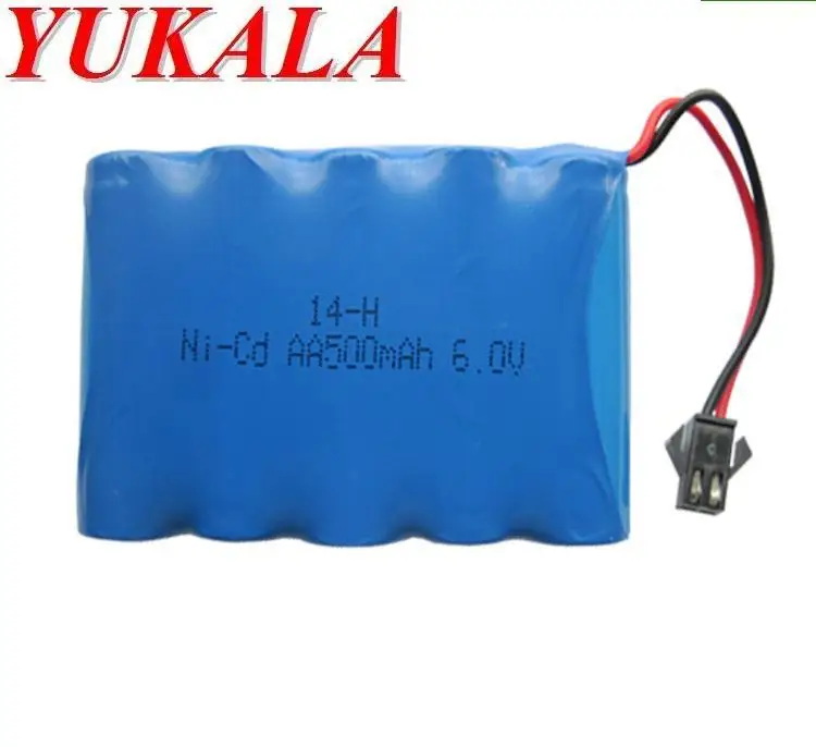 

YUKALA 2pcs 6v 500mAh Ni-CD AA battery with SM plug for RC truck RC car RC boat RC robot