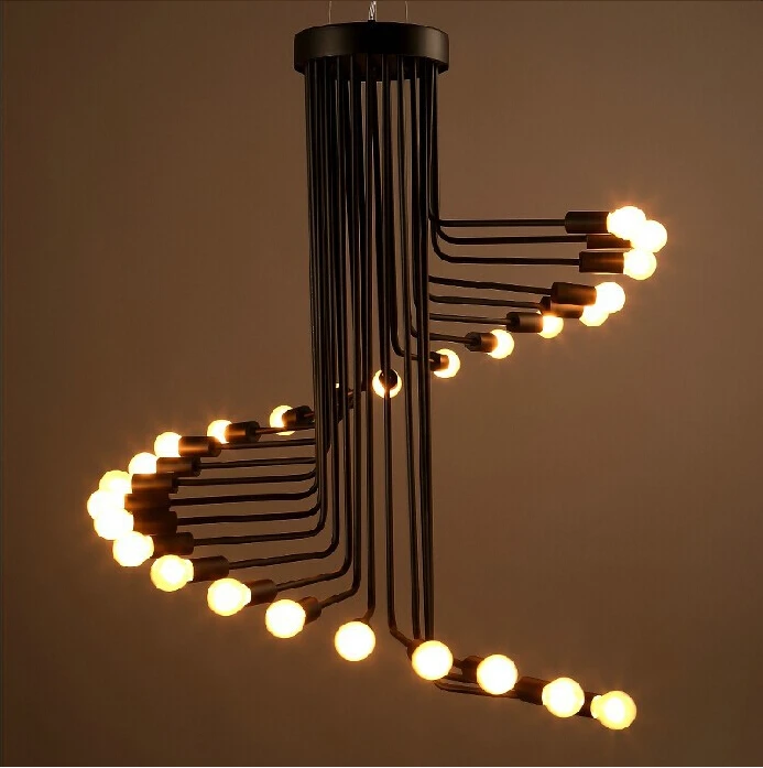 Бесплатная доставка американский подвесной светильник промышленный стиль Droplight черная светодиодная лампа