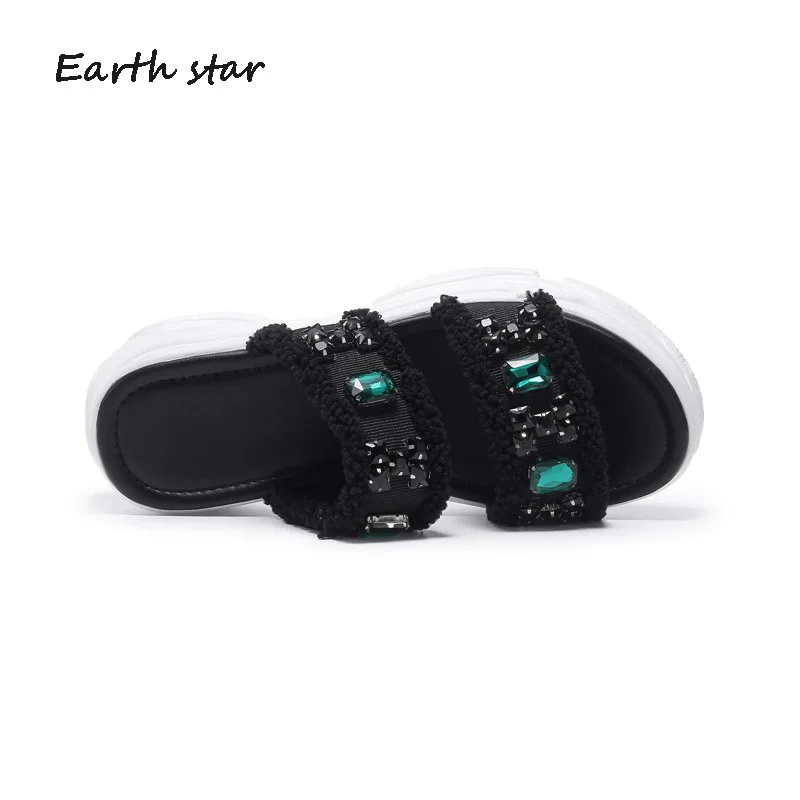 Обувь Женские сандалии со стразами zapatos de mujer Стразы Тапочки feminina chaussures femme