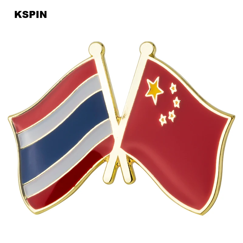

Таиланд и Китай дружба флаг отворот штифты значок с флагом страны флаг значок брошь XY0520