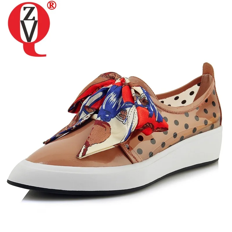 

Женские туфли-лодочки ZVQ, из натуральной кожи, с острым носком, на платформе и среднем каблуке, лето 2019