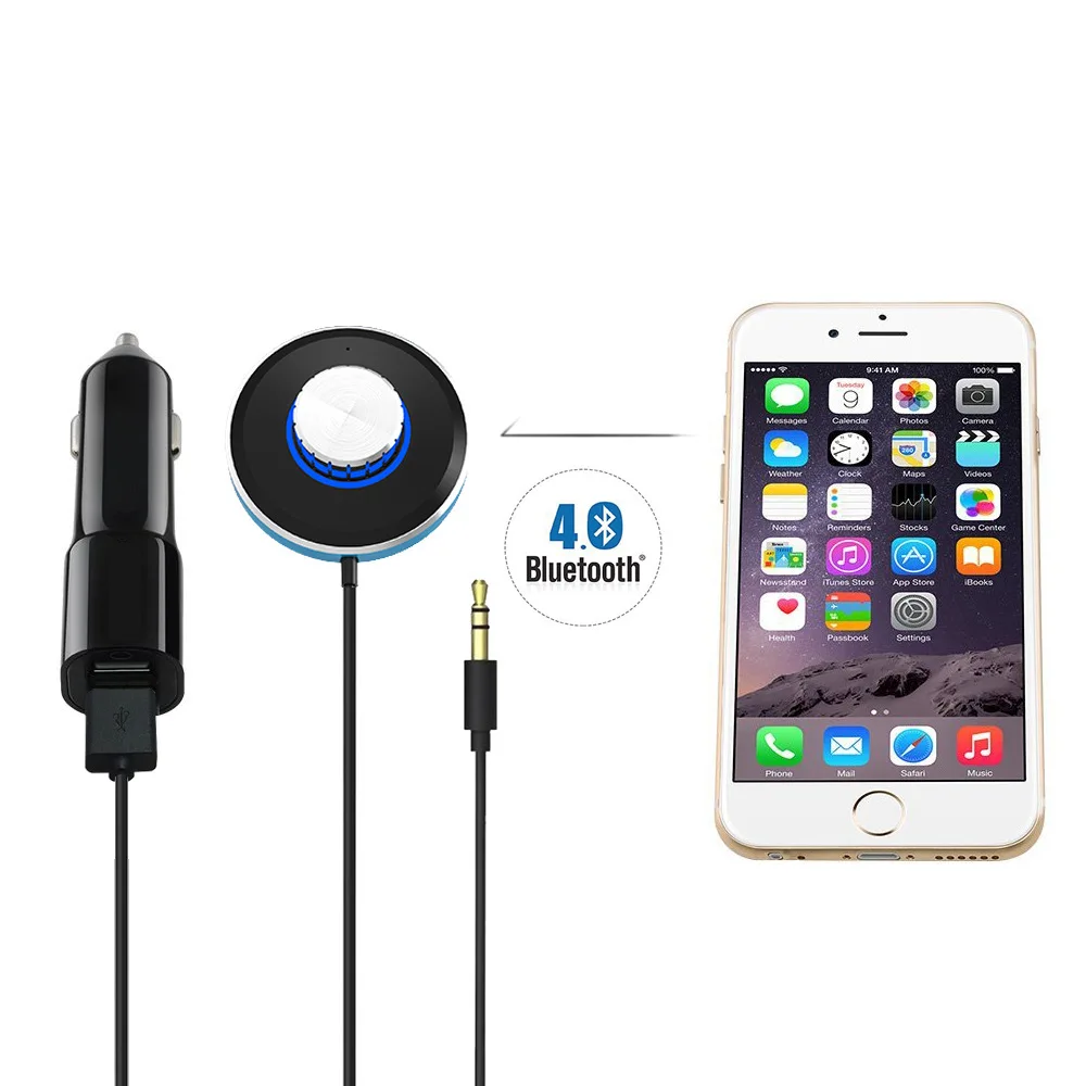 Новый автомобильный комплект 3 5 мм Bluetooth 4 0 аудио приемник Hands-free стерео музыка Aux