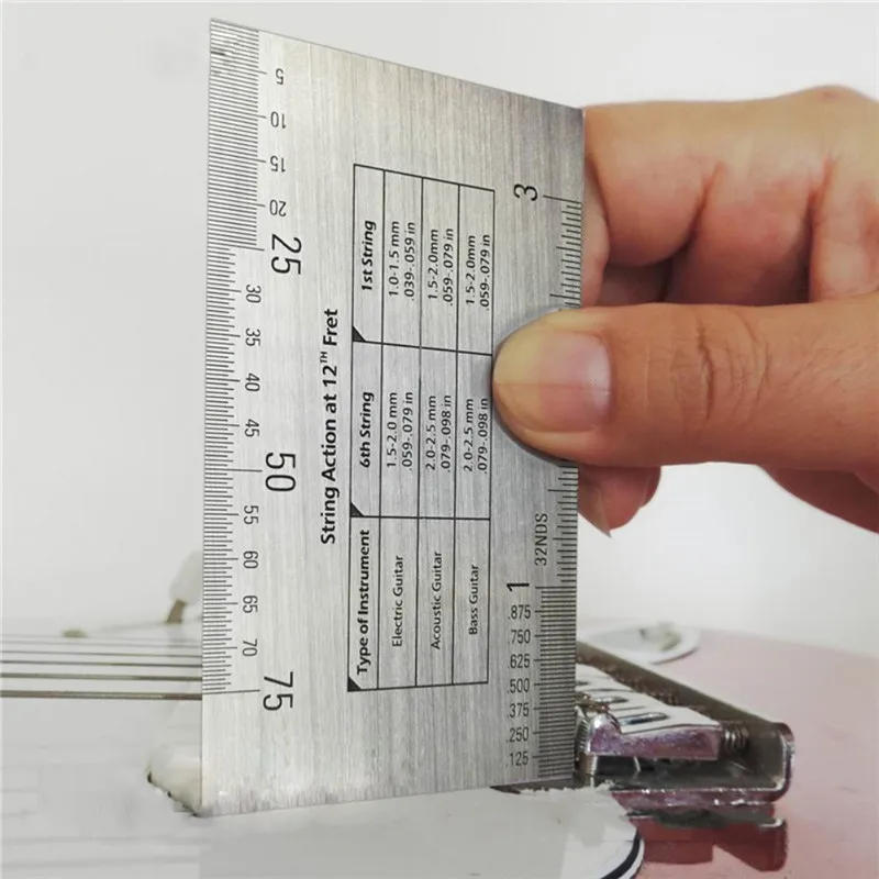 

Profession Guitar Accessories String Specification Pillow Scale Measuring Musical Tool Guitar String Action Gauge Steel Ruler
