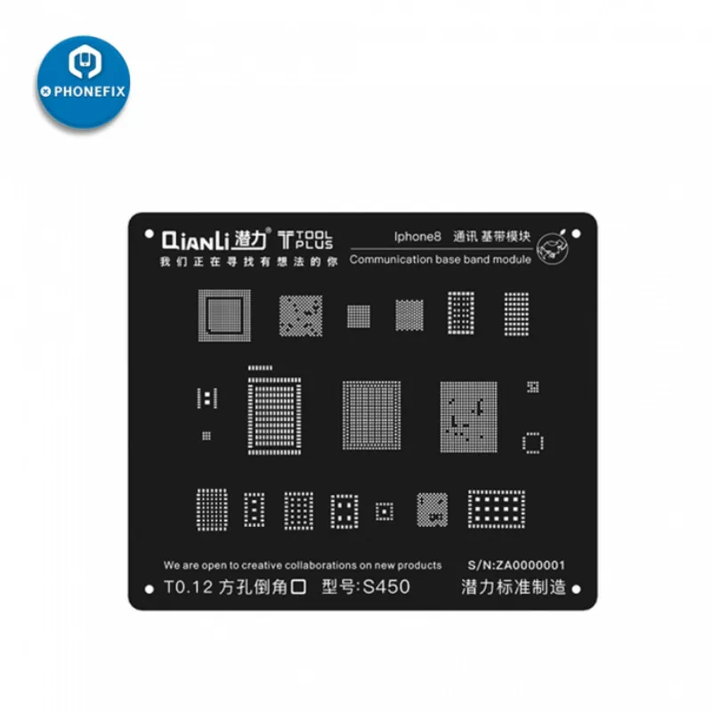 PHONEFIX QianLi ToolPlus 3D BGA трафарет Шаблон для iPhone 5S 6S 7 8 X связь BaseBand пайка Оловянная растительная сеть