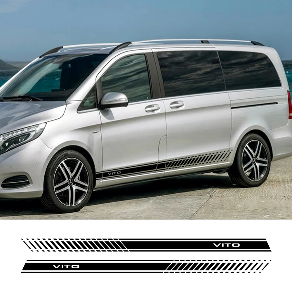 2 шт. виниловые стикеры в полоску по бокам автомобиля Mercedes Benz Vito V Class W447