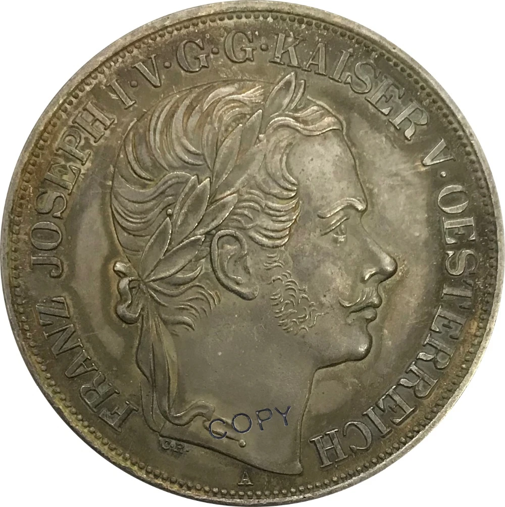 1857 Австрия 2 Thaler cupronicel покрытием серебро Имитация монеты