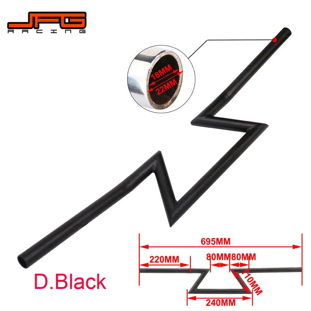 D.Black 22MM Мотоцикл 22 мм 7/" или 25 мм 1" Руль хромированный ретро ручка Z бар для Harley Sportster 1200 883 Touring Chopper Bobber - Цвет: D.Black 22MM
