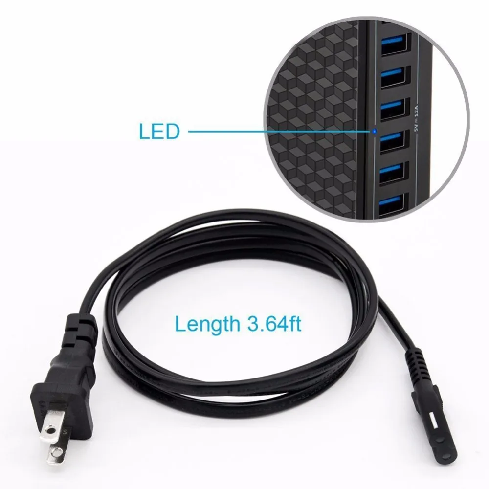 8-Ports USB Wall Charger 60W/12A Multi Desktop Charging Station Hub with ISmart Technology for iOS Android device | Мобильные