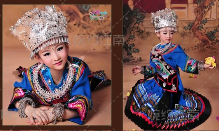 Детский костюм Tian Xian Mei для девочек из группы миниатюра Miao фотография или