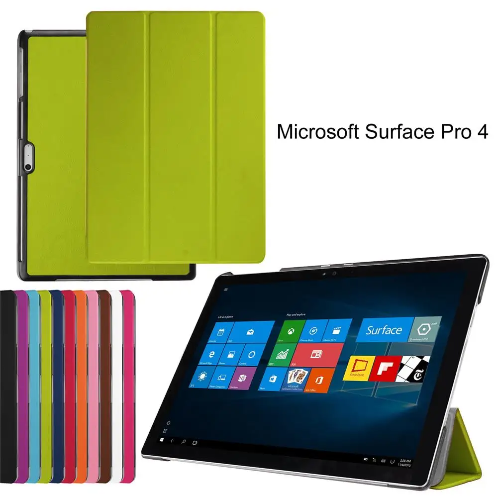 Магнитный чехол для Microsoft Surface Pro 4 12 3 ″ модный флип кейс из искусственной кожи с