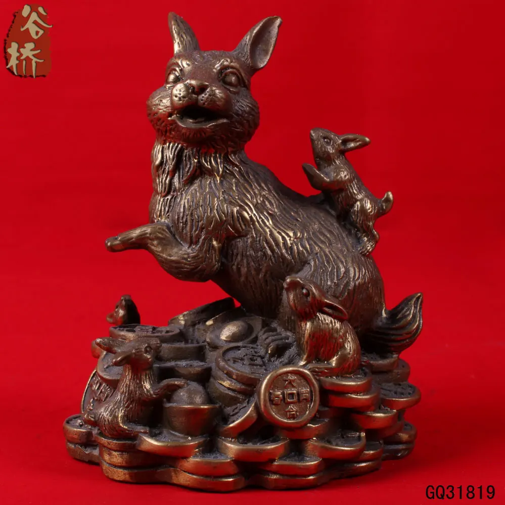 Украшение для дома украшение из чистой меди с кроликом Уфу|copper red|copper dryercopper decorative