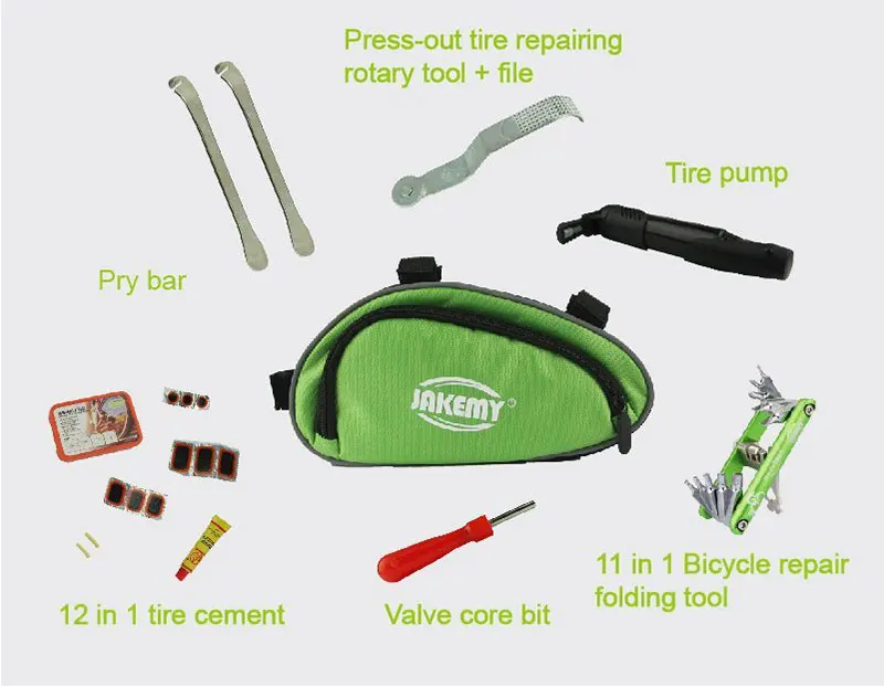 Полный набор инструментов для ремонта велосипеда на открытом воздухе велоспорта