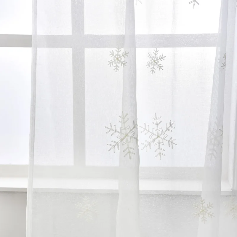 NAPEARL вышитые шторы из вуали тюлевые ткани для спальни в рождественском стиле с