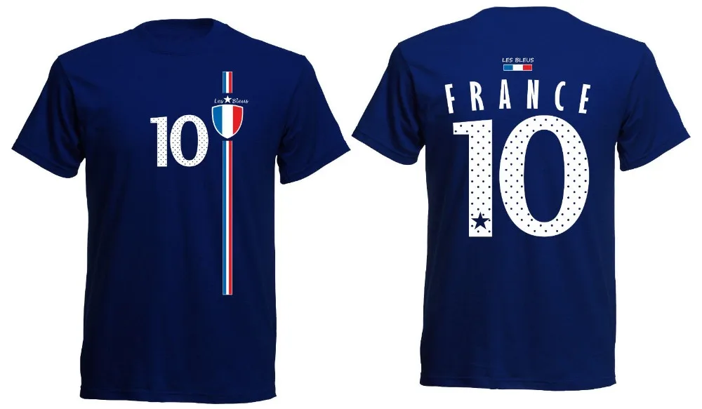 2019 Fashion Round Neck Clothes Footballer Frank Reich T-Shirt Navy St-1 Soccer Jersey Trikot France Number 10 Men's T Shirt