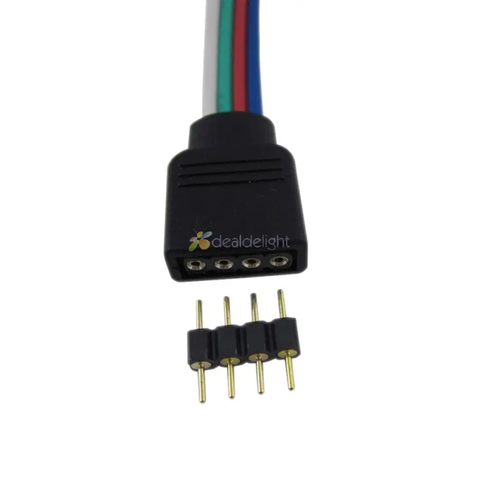 20 шт. 4 контактный штекер Адаптер для 3528 5050 SMD RGB светодиодной ленты|4 pin male|5050 pinled