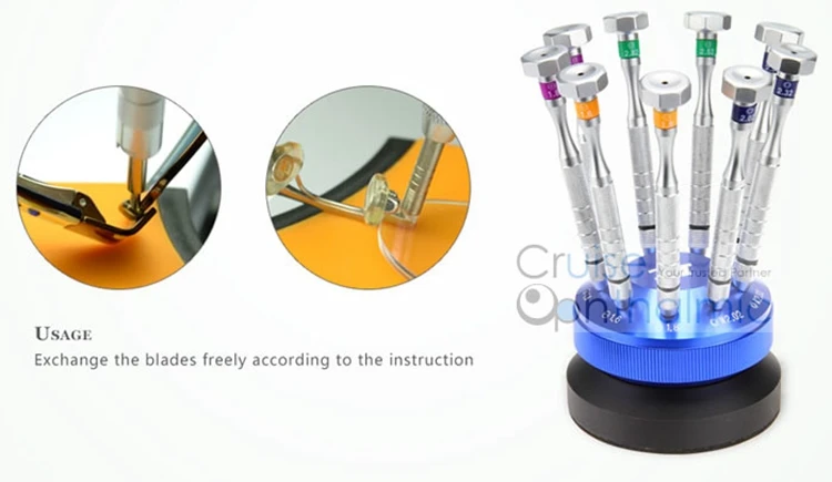 Новинка 3T оптика 9 шт отвертки для очков ремонт с синим держателем|eyeglass repair|screwdriver