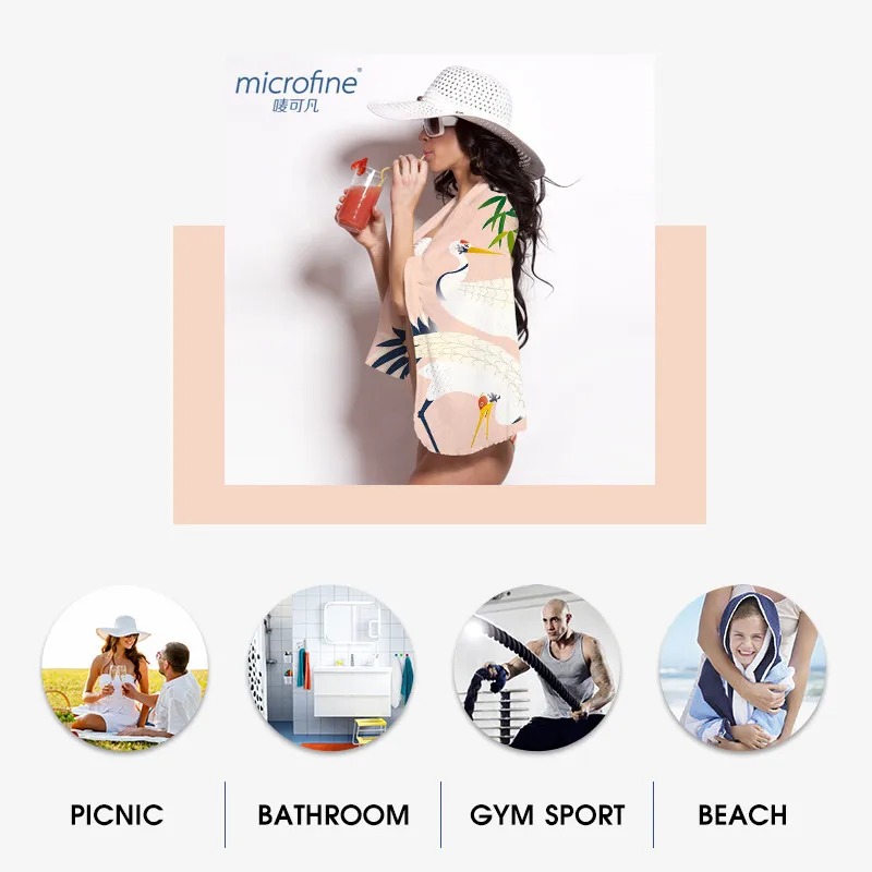 Microfine полотенце из микрофибры быстросохнущее на заказ пляжное большой