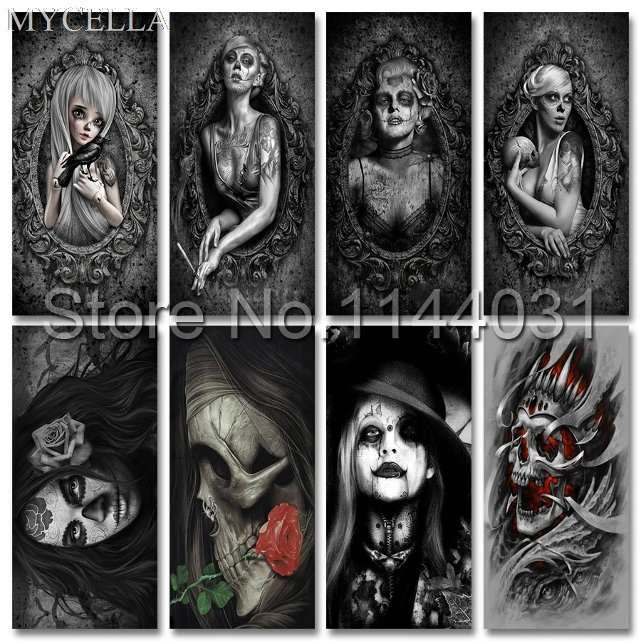 

MYCELLA Skeleton Woman Diamond Embroidery Skeleton King DIY 5D Diamond Painting Cross Stitch Full Rhinestones Home Decorations