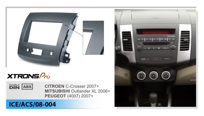 XTRONS радио фасции панель для Citroen C Crosser Mitsubishi Outlander Peugeot 4007 стерео Dash CD Facia отделка